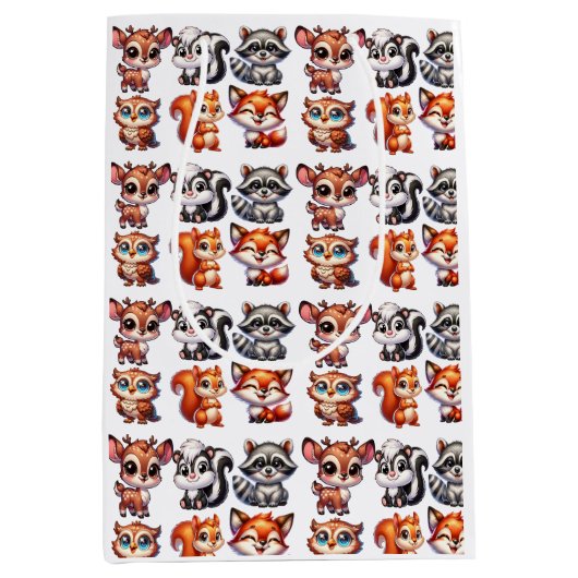 Woodland Creatures Boy's Baby shower Medium Cadeauzakje (Voorkant)