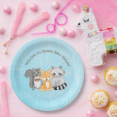 Woodland Creatures Boy's Baby shower Papieren Bordje (Feest)