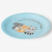 Woodland Creatures Boy's Baby shower Papieren Bordje (Gekanteld)