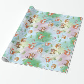Woodland Creatures Christmas Cadeaupapier (Uitgerold)