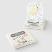 Woodland Creatures Fox Baby Stats Keepomwille Stenen Onderzetter (Zijkant)