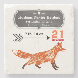 Woodland Creatures Fox Baby Stats Keepomwille Stenen Onderzetter
