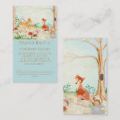 Woodland Creatures Fox Deer Diaper Raffle Boy Baby Visitekaartje (Voorkant / Achterkant)
