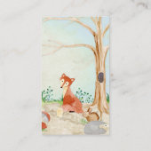 Woodland Creatures Fox Deer Diaper Raffle Rustic Visitekaartje (Achterkant)