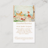 Woodland Creatures Fox Deer Diaper Raffle Rustic Visitekaartje (Voorkant)