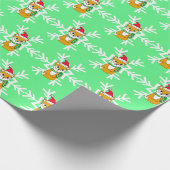 Woodland Creatures Fox en Snowflakes Kerstmis Cadeaupapier (Hoek)