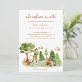 Woodland Creatures Herfst Adventure Baby shower Kaart (Staand voorkant)