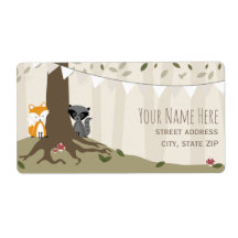 Woodland Creatures Neutral Baby shower Label