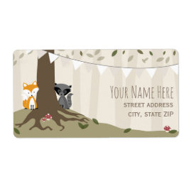 Woodland Creatures Neutral Baby shower Label