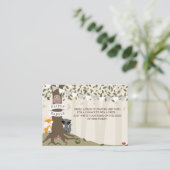 Woodland Creatures Neutrale Luier Raffle Informatiekaartje (Staand voorkant)