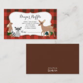 Woodland Creatures Plaid Luier Raffle Ticket Informatiekaartje (Voorkant / Achterkant)