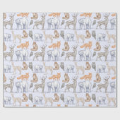 Woodland Creatures rustieke vakantie inpakpapier (Vlak)