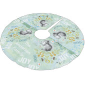 Woodland Creatures Squirrel Kerstmis Fleece Kerstboom Rok (Gekanteld)