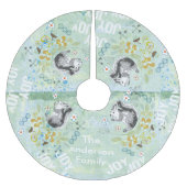 Woodland Creatures Squirrel Kerstmis Fleece Kerstboom Rok (Voorkant)