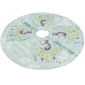 Woodland Creatures Squirrel Kerstmis Fleece Kerstboom Rok (Gekanteld)