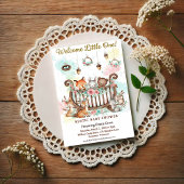Woodland Crib Welcome Little One Baby Shower Kaart