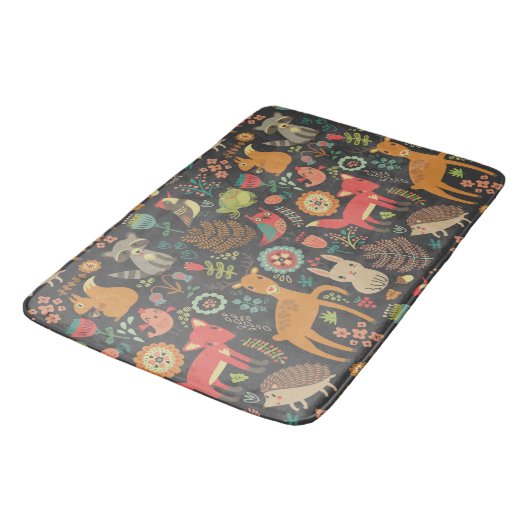 Woodland Critters Cottcore Folk Art Badmat (Gekanteld)