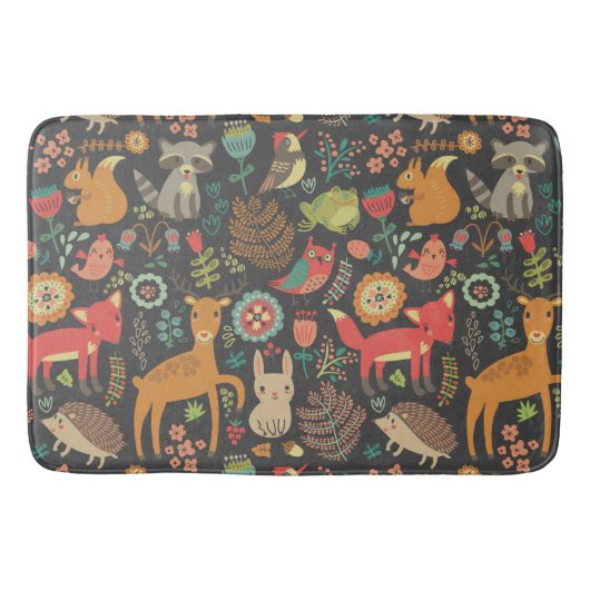 Woodland Critters Cottcore Folk Art Badmat (Voorkant)