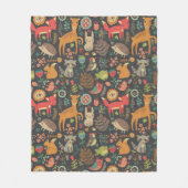 Woodland Critters Cottcore Folk Art Fleece Deken (Voorkant)
