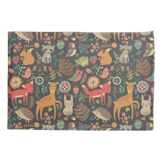 Woodland Critters Cottcore Folk Art Kussensloop (Achterkant)