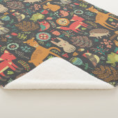 Woodland Critters Cottcore Folk Art Sherpa Deken (3/4)