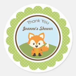 Woodland Critters Favor Bag Label Sticker