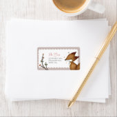 Woodland Critters - Fox Adresetiketten - Roze Etiket (Insitu)