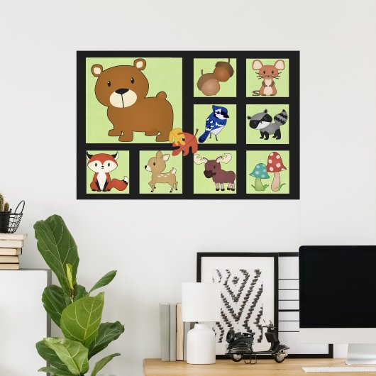 Woodland Critters Print (Thuiskantoor)