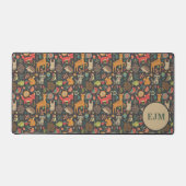Woodland Critters Volkskunst Monogram Bureaumat (Voorkant)