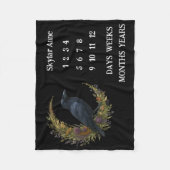 Woodland Crow Botanische Krans Mijlpaal Fleece Deken (Voorkant)