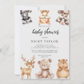Woodland Cute Animal Baby shower Kaart (Voorkant)