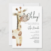 Woodland Cute Animal Giraffe Baby shower Kaart (Voorkant)
