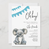 Woodland Cute Animal Koala Baby shower Kaart (Voorkant)
