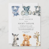 Woodland Cute Animal Lijst Baby shower Kaart (Voorkant)