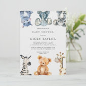 Woodland Cute Animal Lijst Baby shower Kaart (Staand voorkant)