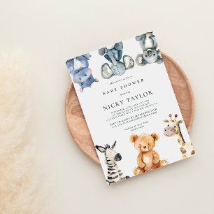 Woodland Cute Animal Lijst Baby shower Kaart