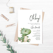 Woodland Cute Animal Stegosaurus Baby shower Kaart