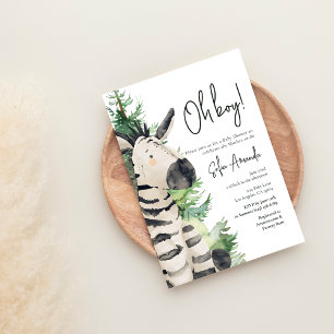 Woodland Cute Animal Zebras Baby shower Kaart