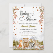 Woodland Cute Animals Baby Shower Kaart (Voorkant)