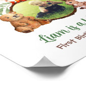 Woodland Cute Animals Foto Wild One Welcome Sign Poster (Hoek)