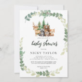 Woodland Cute Animals Lijst Baby shower Kaart (Voorkant)