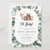 Woodland Cute Animals Lijst Baby shower Kaart (Voorkant)