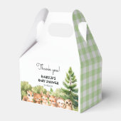 Woodland Cute Animals Rustiek Baby shower Bedankdoosjes (Achterkant)