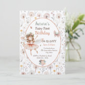 Woodland Dandelion waterverf Fairy Eerste Verjaard Kaart (Staand voorkant)