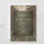 Woodland Dark Forest Moody River Wedding Kaart (Voorkant)