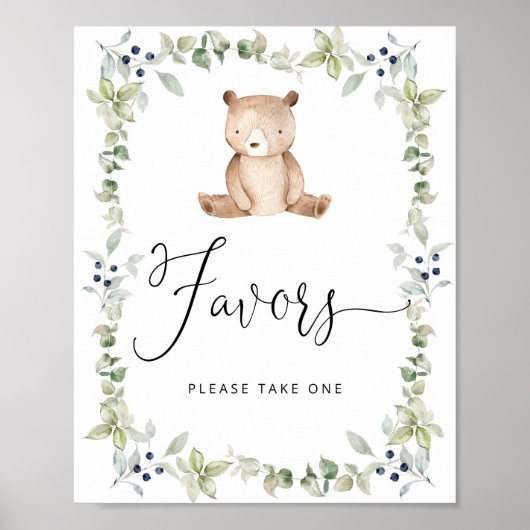 Woodland dat we kunnen wachten op baby Favors-teke Poster (Voorkant)