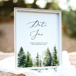 Woodland date nachtelijke ideeën. Datum jar bruids Poster