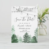 Woodland, de lichten van het BosKoord sparen de Da Save The Date (Staand voorkant)