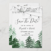 Woodland, de lichten van het BosKoord sparen de Da Save The Date (Voorkant / Achterkant)