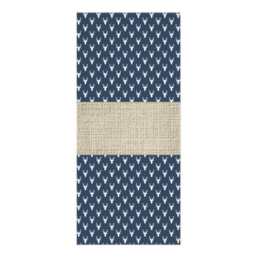 Woodland Deer Advies Kaart, Baby shower, Burlap Reclamekaart (Achterkant)